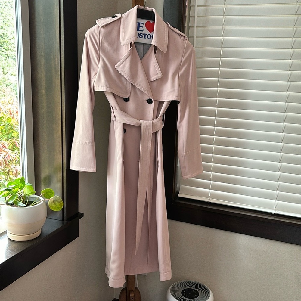 Pink trench coat